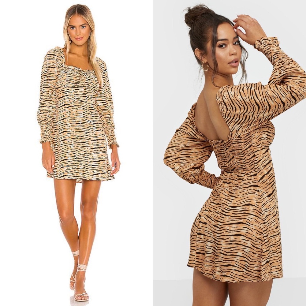 Faithfull The Brand Ira Animal Print Mini Dress - Picture 1 of 13